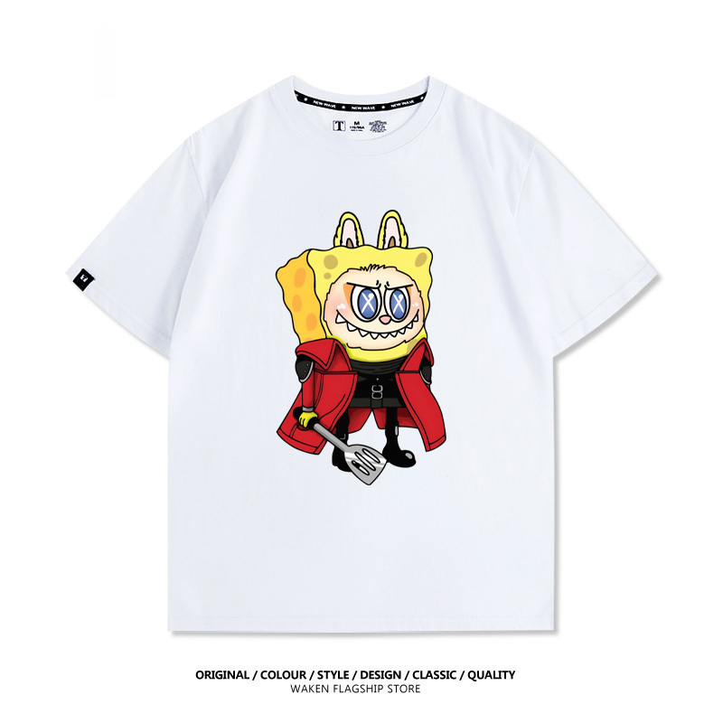 LabubuX海綿寶寶 印花短袖T恤-ZUIHANG SHOP