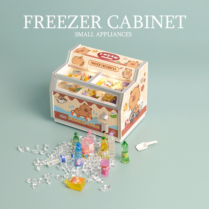 迷你小冰箱玩具 | 超市微縮臥式冰櫃擺飾模型-ZUIHANGSHOP
