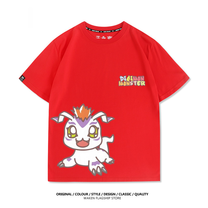 數碼寶貝 2025親子情侶男女同款 印花短袖T恤