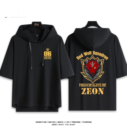 機動戰士鋼彈新款 親子情侶男女款連帽短袖T恤-ZUIHANG SHOP