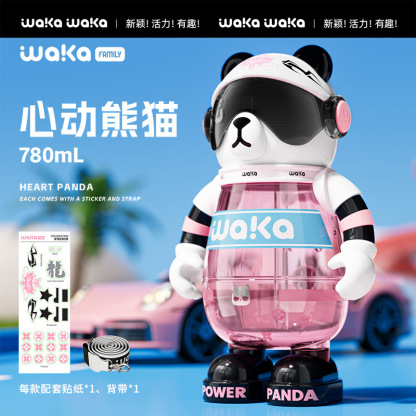 Waka熊貓保溫杯｜陶瓷內膽｜食品級安全｜高顏值潮玩卡通吸管杯｜適合男女及兒童-ZUIHANG SHOP