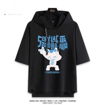 膽大黨新款 親子情侶男女款連帽短袖T恤-ZUIHANG SHOP