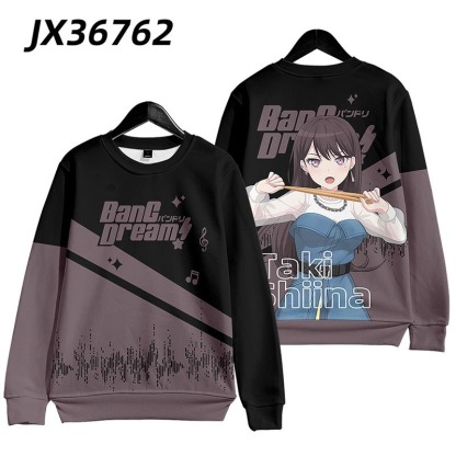 BanG Dream 動漫周邊 秋冬潮流寬鬆休閒連帽T