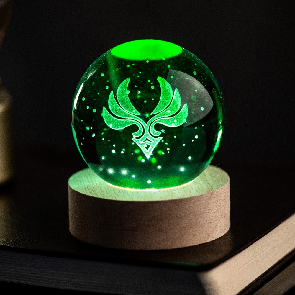 原神 神之眼水晶球 LED創意桌面擺件-ZUIHANG SHOP