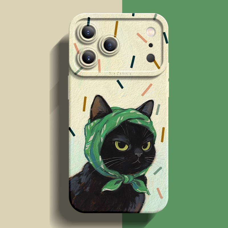 頭巾貓咪液態矽膠全包防摔軟殼