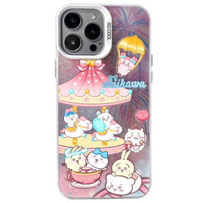 Chiikawa彩銀線條漸變防摔手機殼