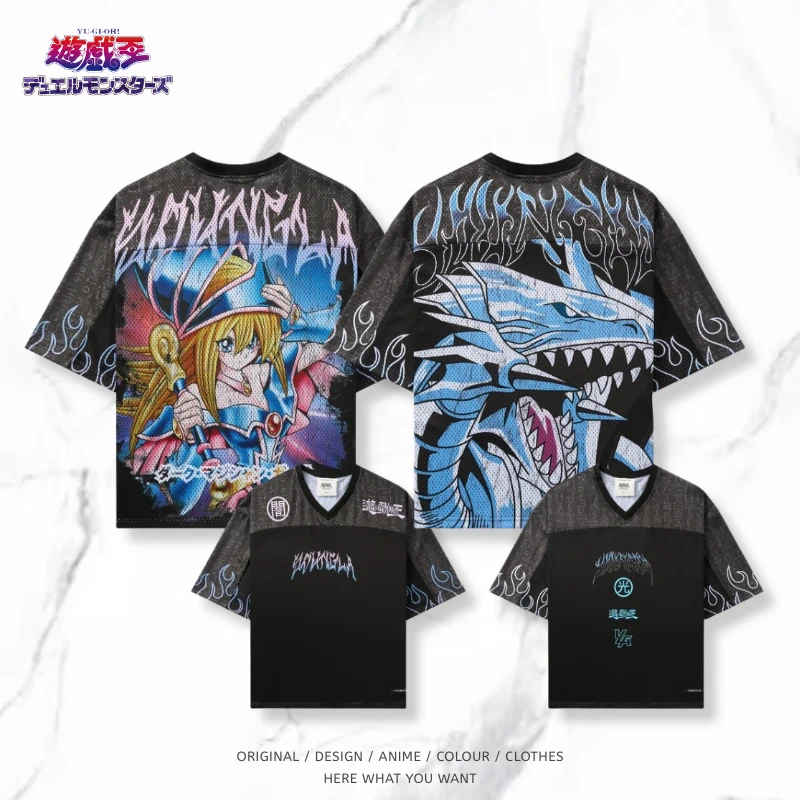 遊戲王 Yu-Gi-Oh! 超大寬鬆T恤｜透氣短袖休閒上衣・運動風