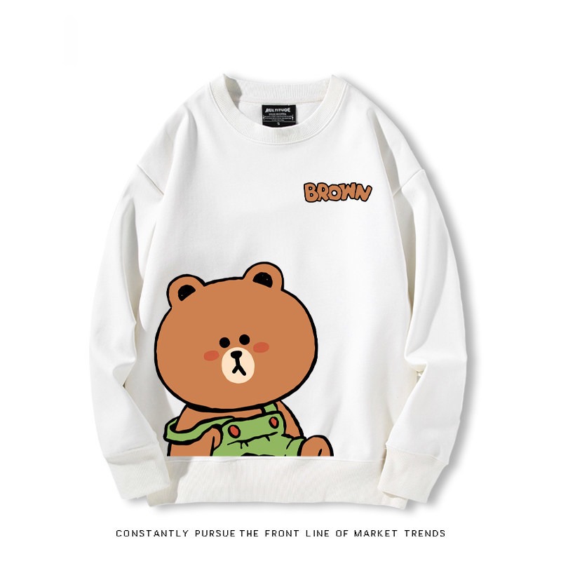 布朗熊可妮兔 秋冬新款 親子情侶裝圓領長袖