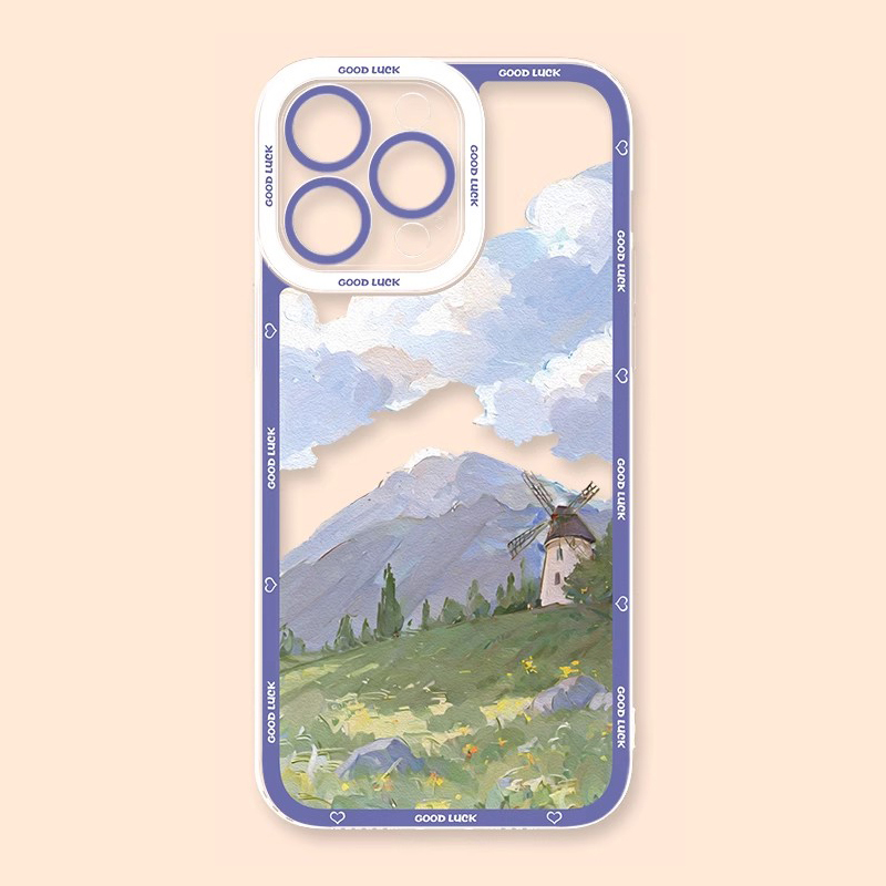 花海油畫天使眼透明防摔軟殼-ZUIHANG SHOP