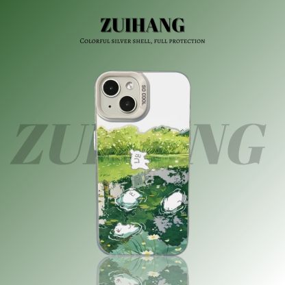 綫條小狗彩銀線條漸變防摔手機殼-ZUIHANG SHOP