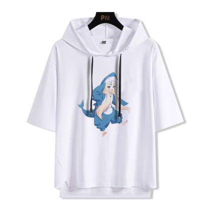 YouTuber 虛擬主播 Sameko Saba 鯊魚子 連帽短袖T恤-ZUIHANG SHOP