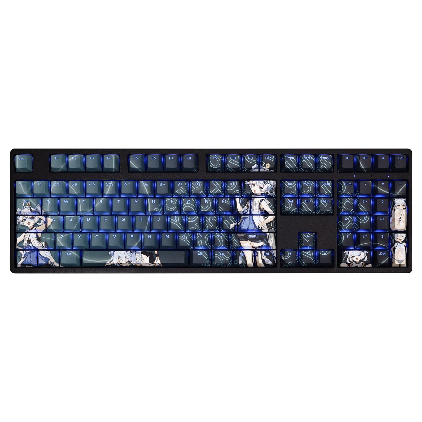 釉湖透光RGB108鍵標準配列衛星軸鍵帽