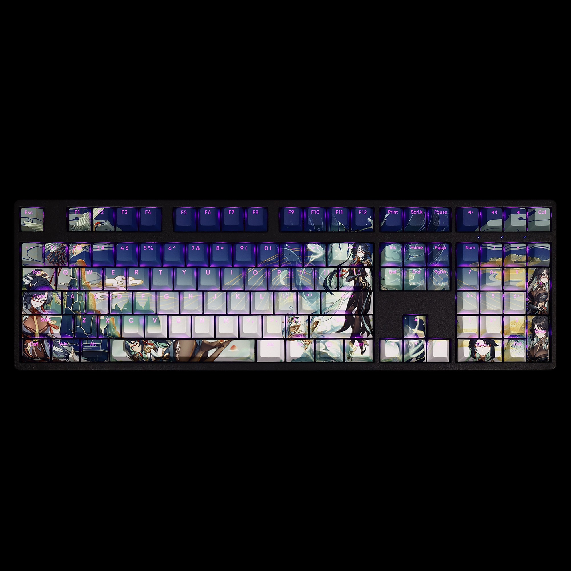 原神閑雲透光RGB108鍵標準配列衛星軸鍵帽-ZUIHANG SHOP