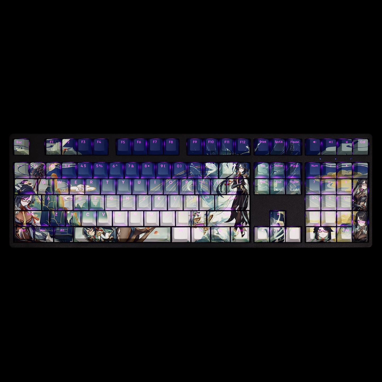 原神閑雲透光RGB108鍵標準配列衛星軸鍵帽-ZUIHANG SHOP