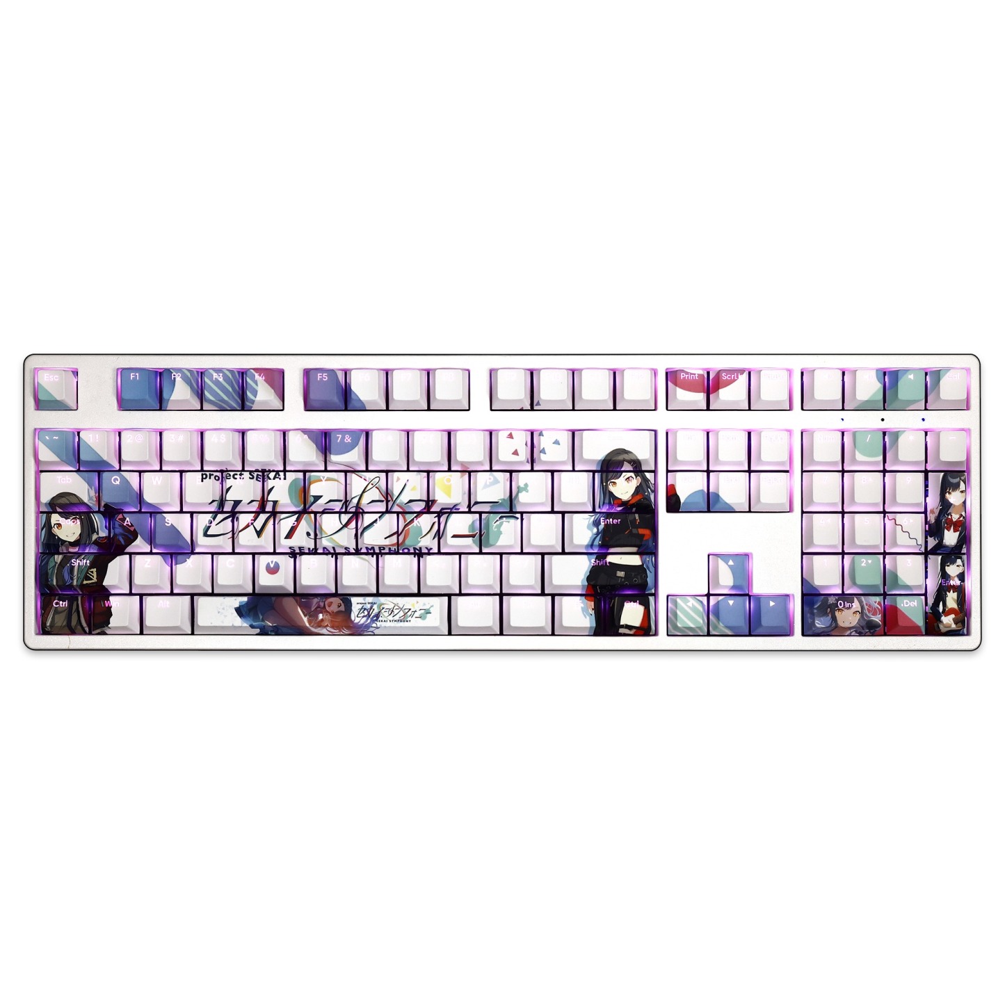 白石杏透光RGB108鍵標準配列衛星軸鍵帽