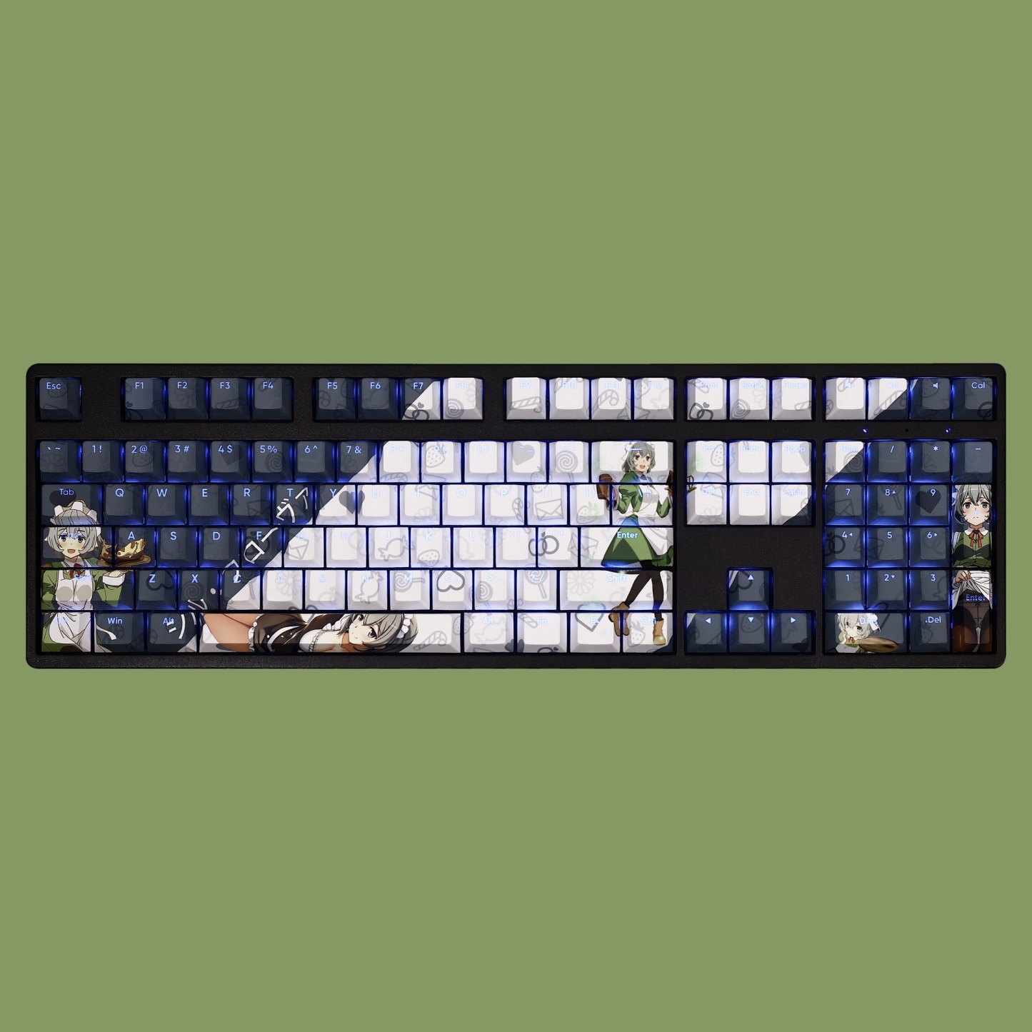 希爾福羅瓦透光RGB108鍵標準配列衛星軸鍵帽
