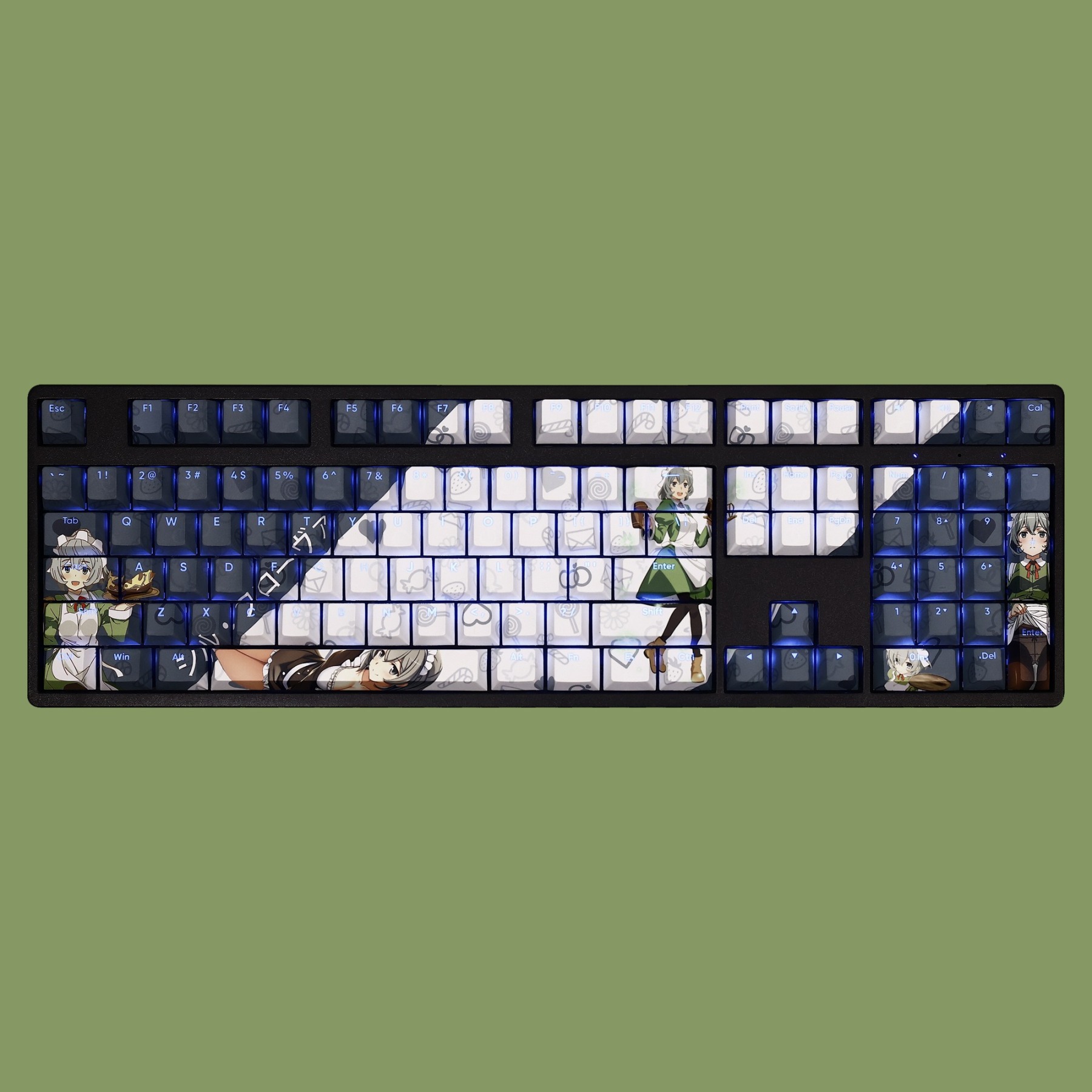 希爾福羅瓦透光RGB108鍵標準配列衛星軸鍵帽