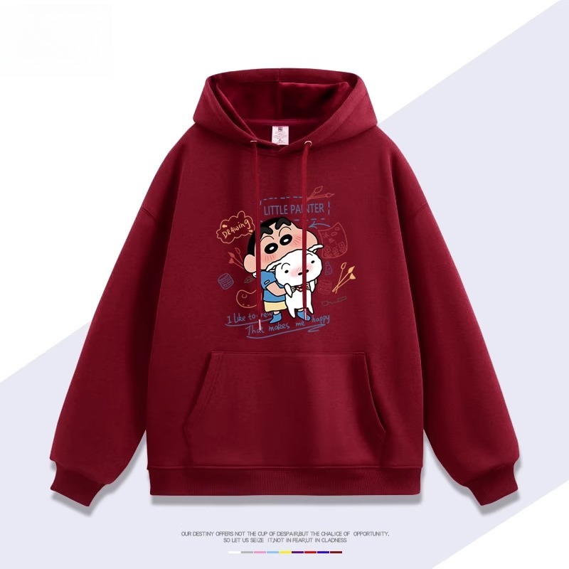 蠟筆小新 聯名衛衣2025秋冬新款 親子情侶裝連帽衛衣