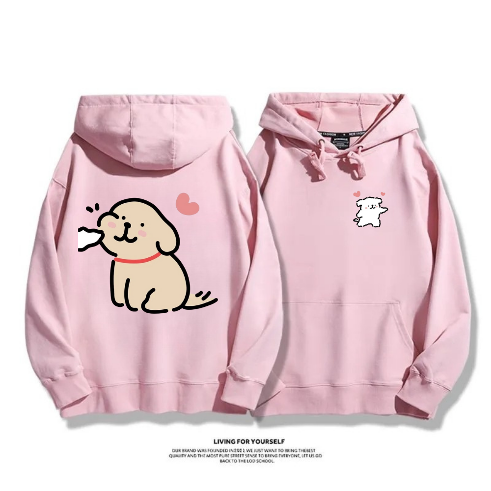 線條小狗 2025秋冬新款 親子情侶男女連帽衛衣