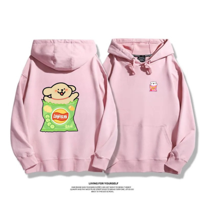 線條小狗 2025秋冬新款 親子情侶男女連帽衛衣