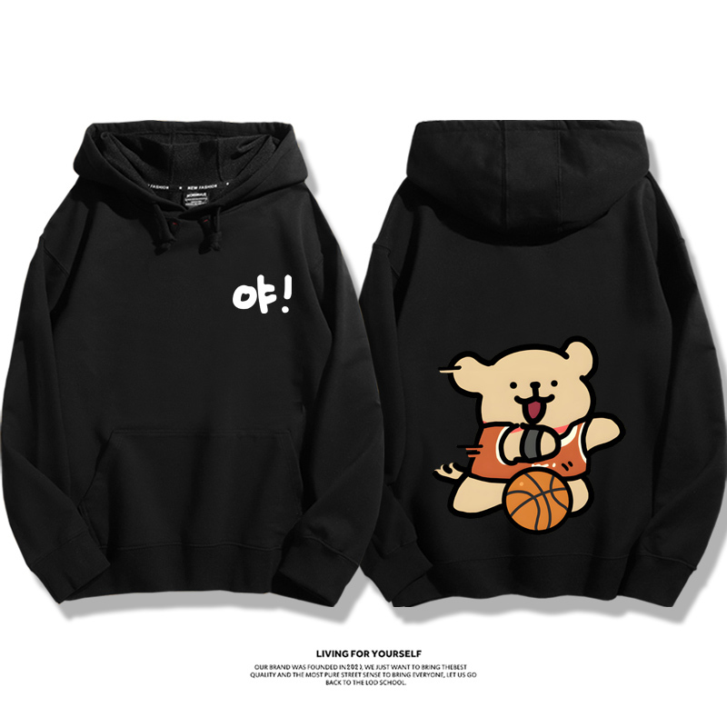 線條小狗新款 親子情侶男女款連帽衛衣-ZUIHANG SHOP