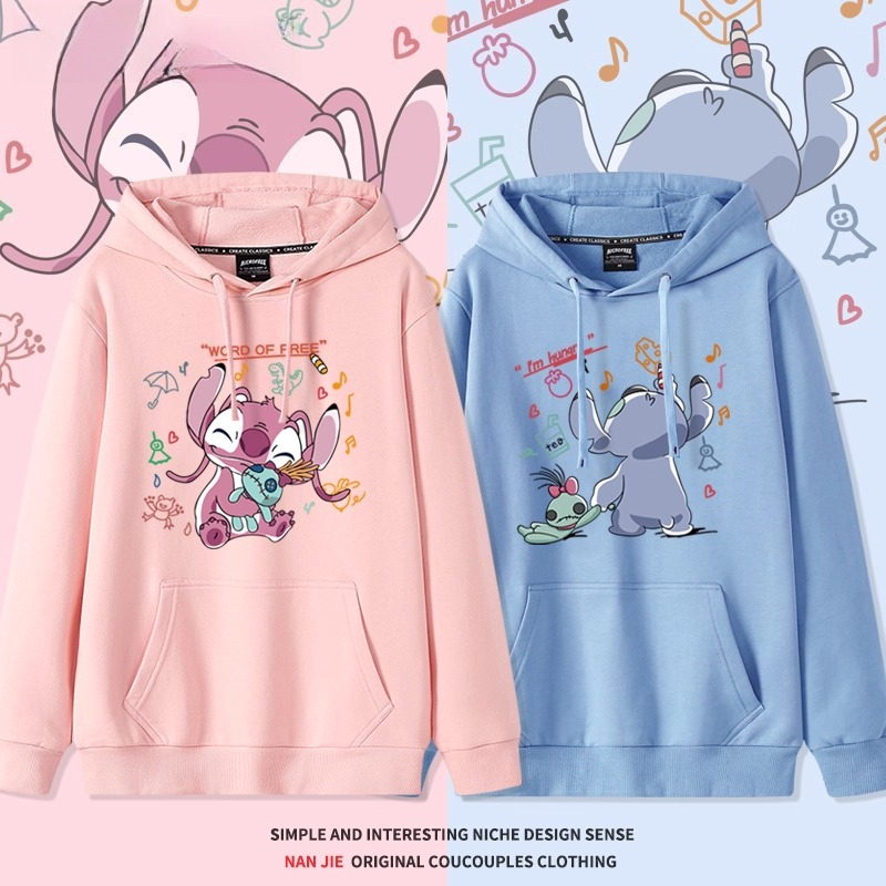 史迪仔 聯名衛衣2025秋冬新款 親子情侶裝連帽衛衣