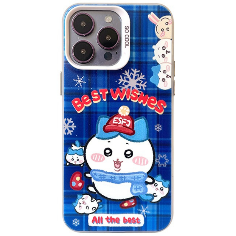 Chiikawa彩銀線條漸變防摔手機殼