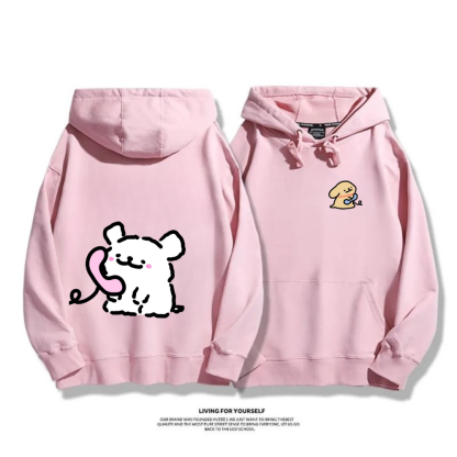 線條小狗 2025秋冬新款 親子情侶男女連帽衛衣