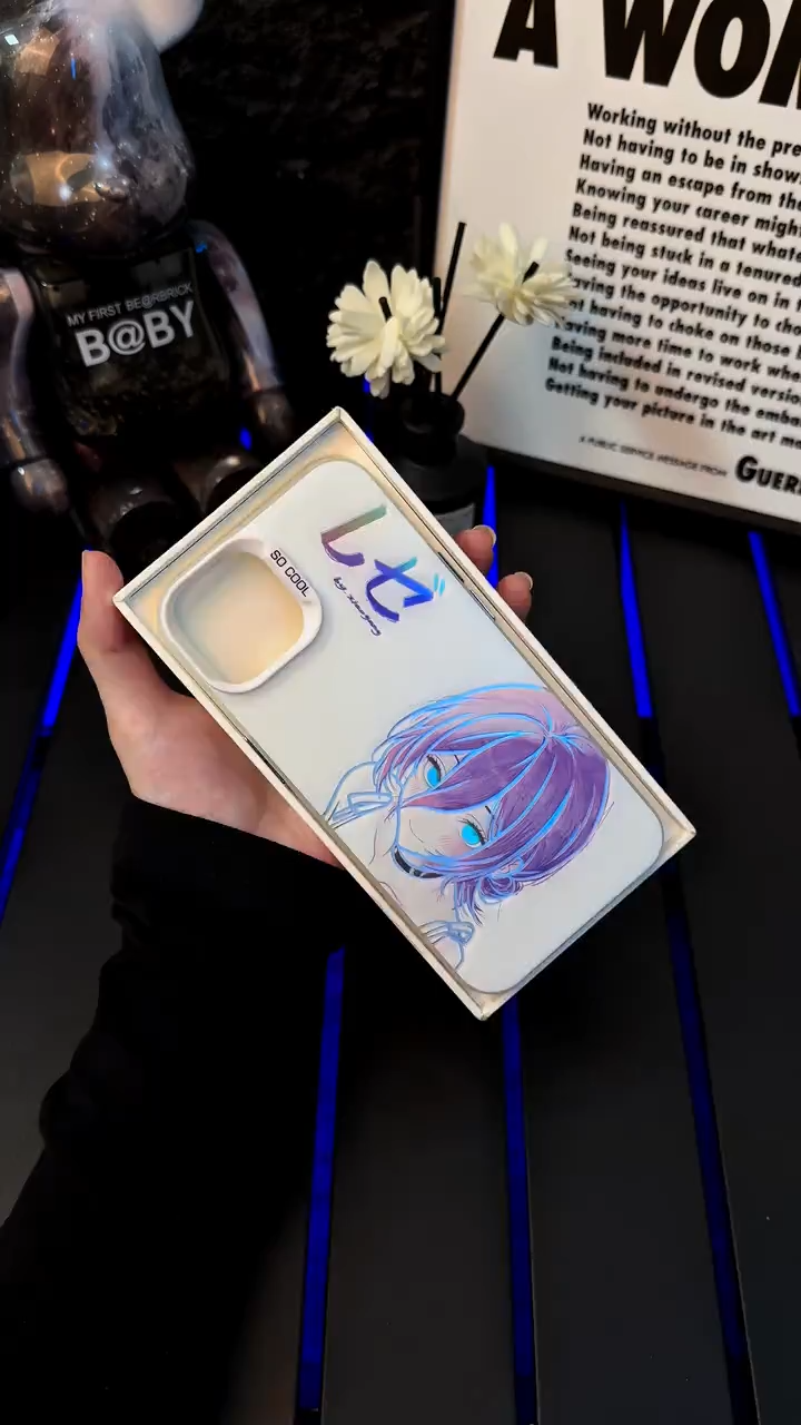 蕾塞彩銀線條漸變防摔手機殼