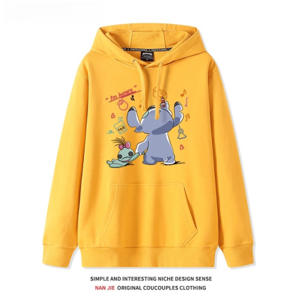 史迪仔 聯名衛衣2025秋冬新款 親子情侶裝連帽衛衣