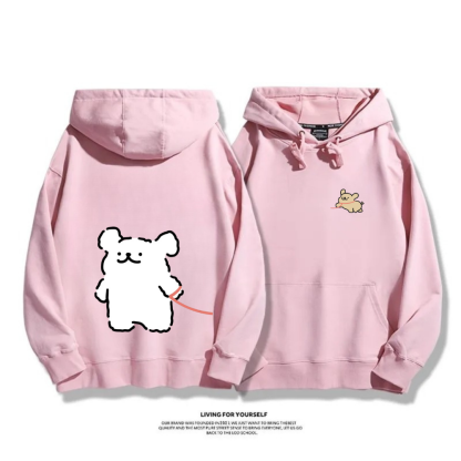 線條小狗 2025秋冬新款 親子情侶男女連帽衛衣