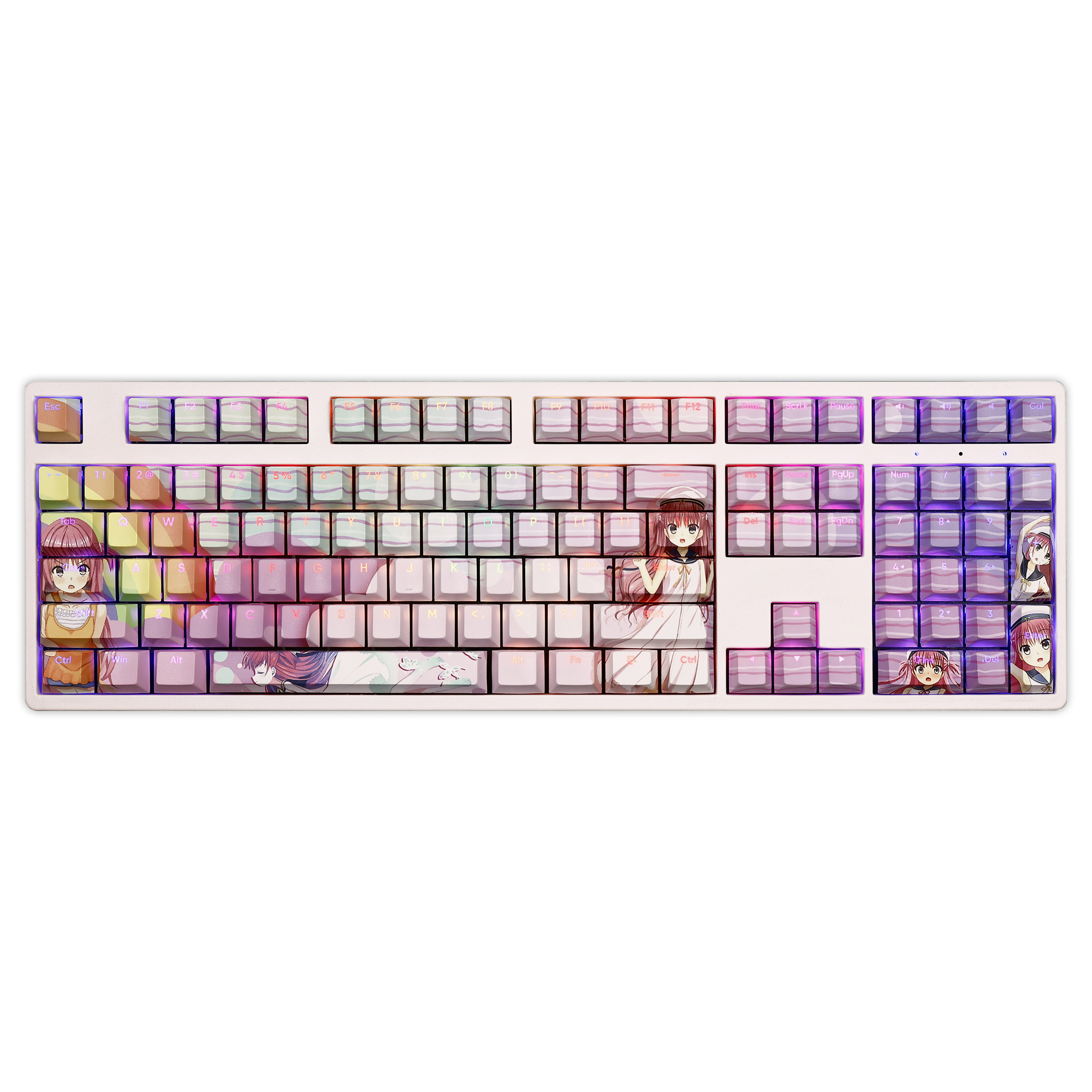 加藤羽未Summer Pockets透光RGB108鍵標準配列衛星軸鍵帽-ZUIHANG SHOP