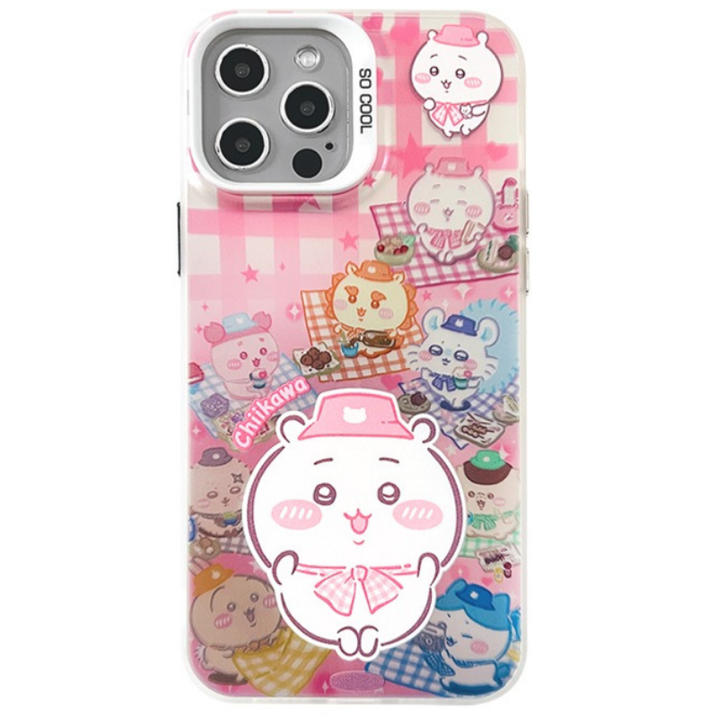 Chiikawa彩銀線條漸變防摔手機殼