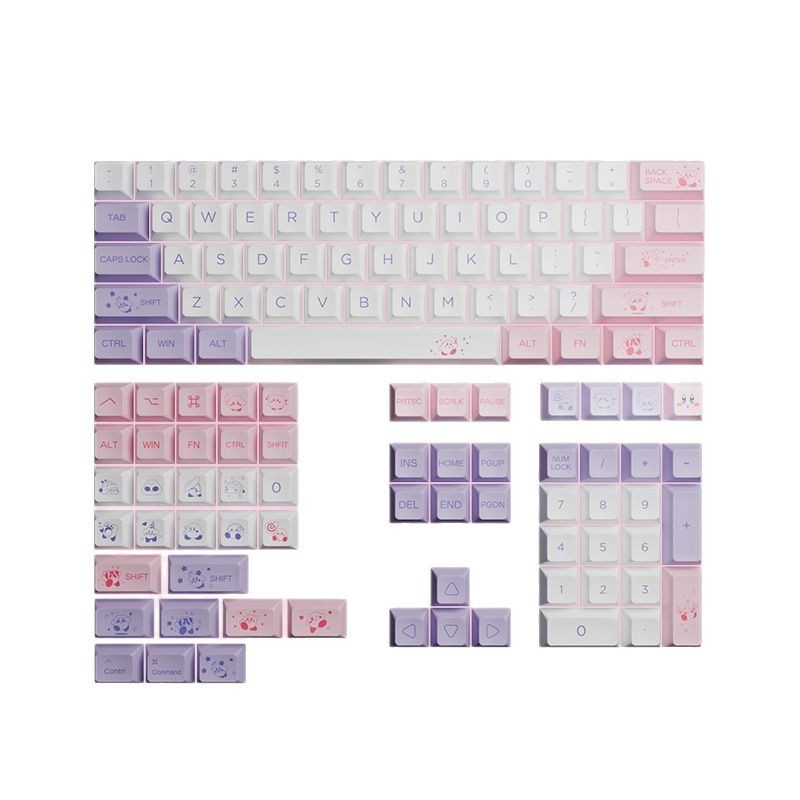 星之卡比主題鍵帽正刻XDA小全套PBT熱昇華鍵帽適配美加獅 wooting-ZUIHANG SHOP