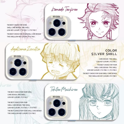 線條鬼滅之刃彩銀防摔手機殼