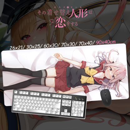 戀上換裝娃娃 超大鎖邊主題桌墊 布質滑鼠墊