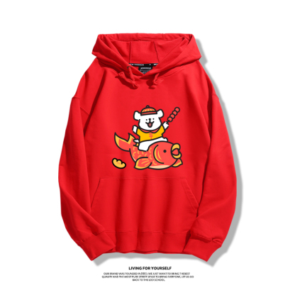 線條小狗新款 親子情侶男女款連帽衛衣-ZUIHANG SHOP