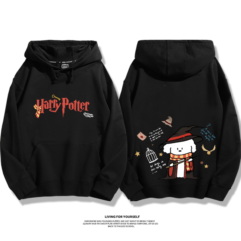 哈利波特聯名線條小狗新款 親子情侶男女款連帽衛衣-ZUIHANG SHOP