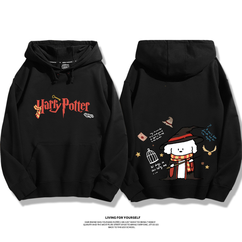 哈利波特聯名線條小狗新款 親子情侶男女款連帽衛衣-ZUIHANG SHOP