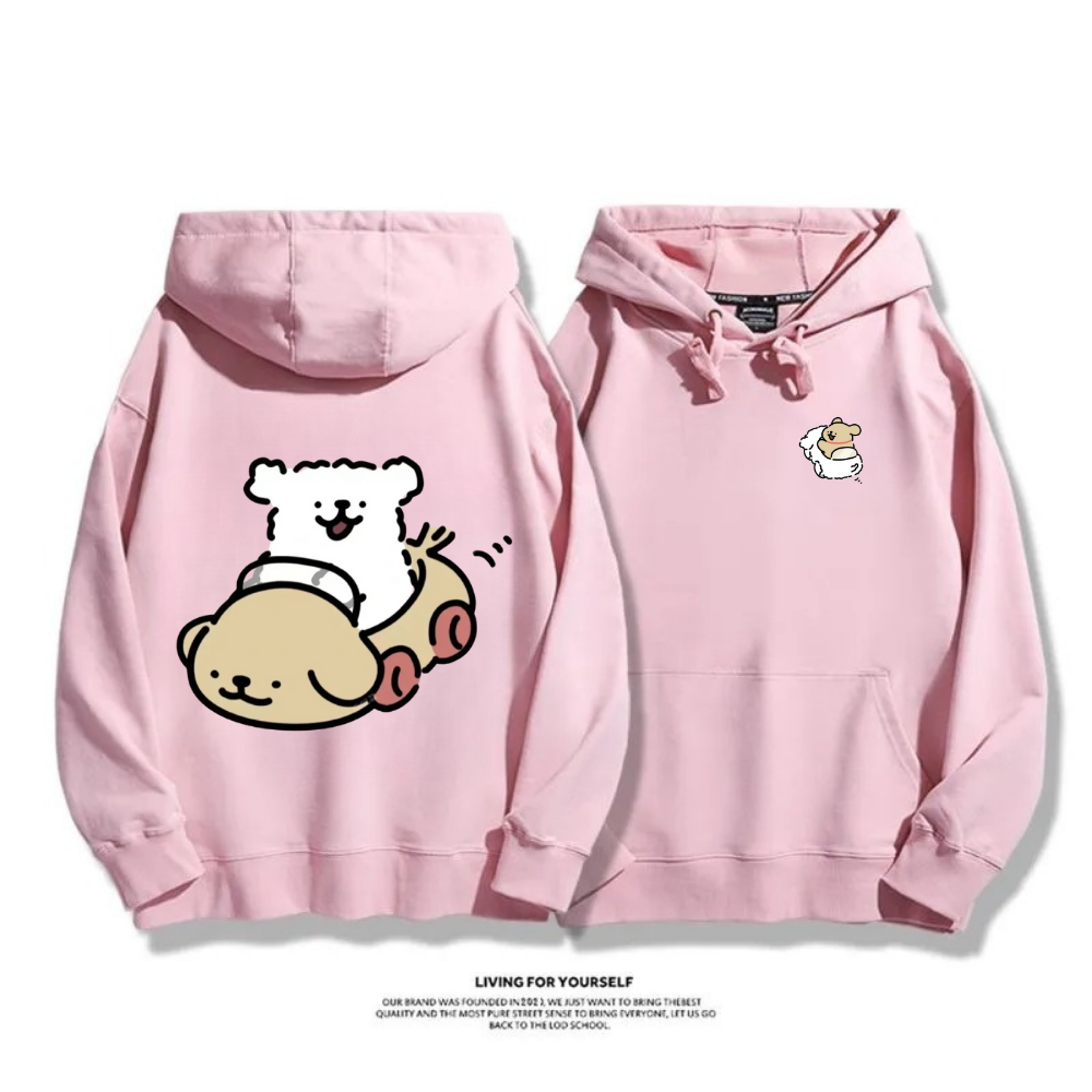 線條小狗 2025秋冬新款 親子情侶男女連帽衛衣