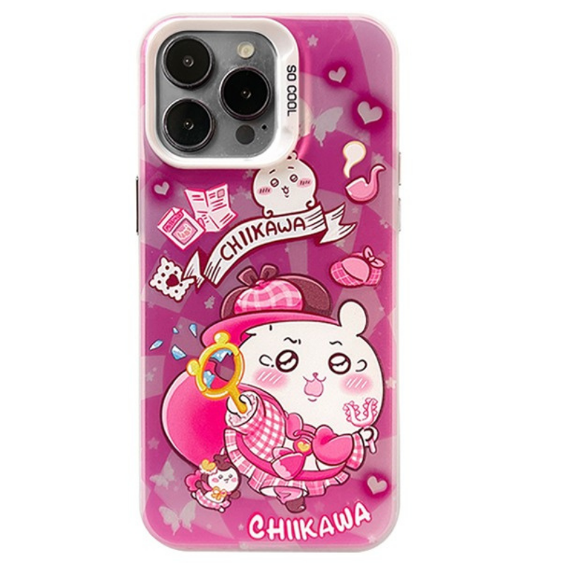 Chiikawa彩銀線條漸變防摔手機殼