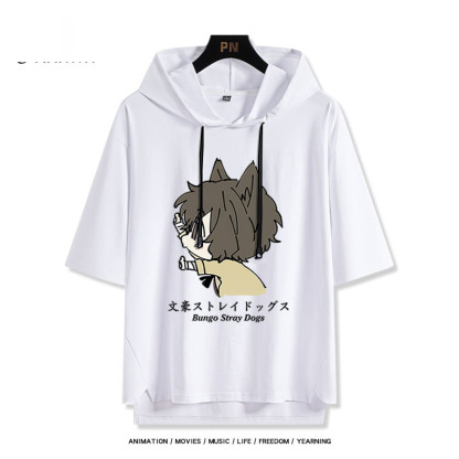 文豪野犬 太宰治 連帽短袖T恤-ZUIHANG SHOP