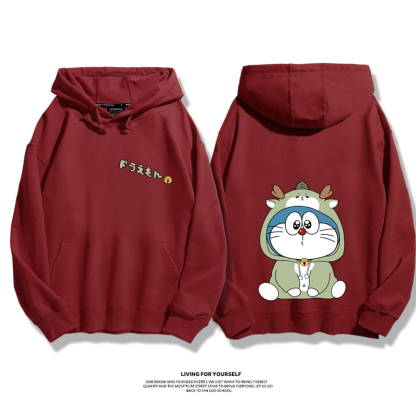 Q版新年叮噹貓新款 親子情侶男女款連帽衛衣-ZUIHANG SHOP