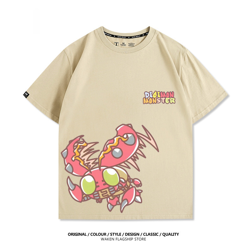 數碼寶貝 2025親子情侶男女同款 印花短袖T恤