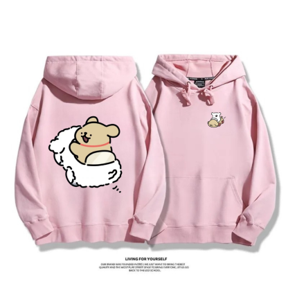 線條小狗 2025秋冬新款 親子情侶男女連帽衛衣