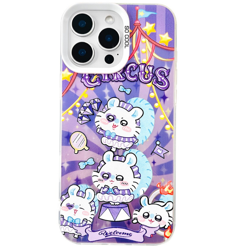 Chiikawa彩銀線條漸變防摔手機殼