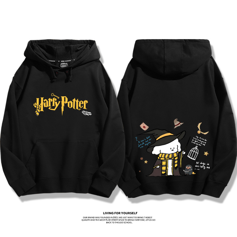 哈利波特聯名線條小狗新款 親子情侶男女款連帽衛衣-ZUIHANG SHOP