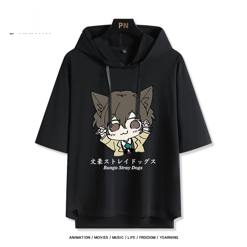 文豪野犬 太宰治 連帽短袖T恤-ZUIHANG SHOP