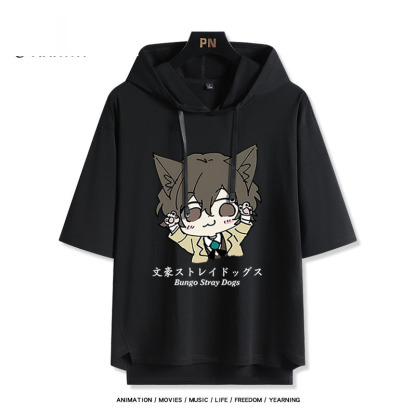 文豪野犬 太宰治 連帽短袖T恤-ZUIHANG SHOP