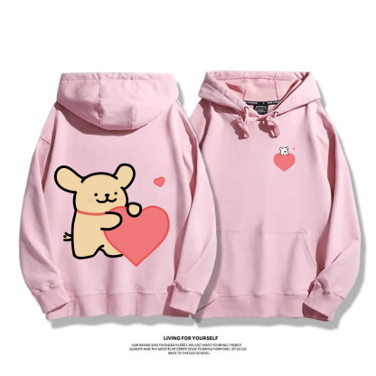 線條小狗 2025秋冬新款 親子情侶男女連帽衛衣